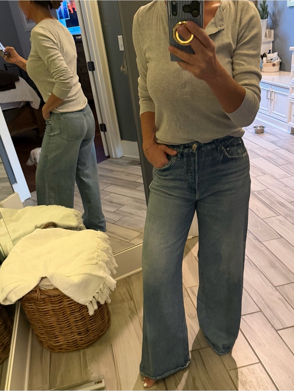 Rag and Bone Miramar Light Blue Wide-Leg Women’s Jeans - Picture 11 of 11